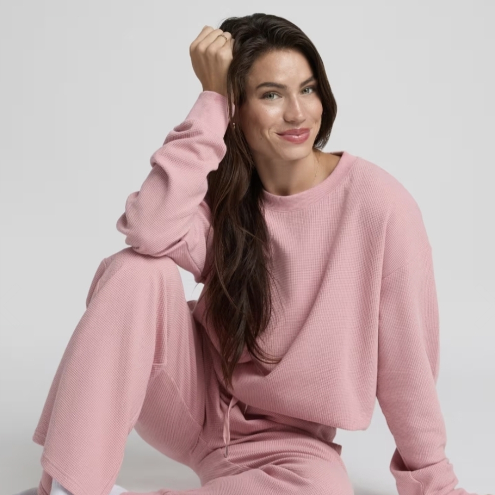 NWT Comfrt Waffle Long Sleeve Lounge Top
